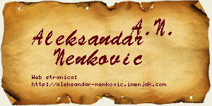 Aleksandar Nenković vizit kartica